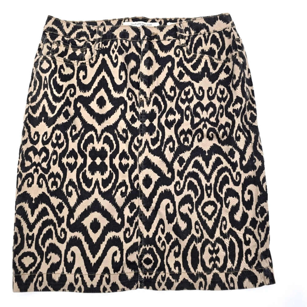Jones New York Jeans Sutton Skirt Black And Tan Size 10